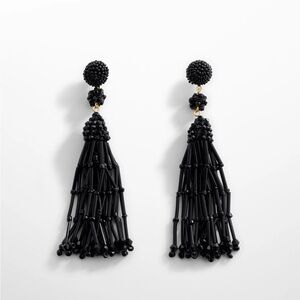 MANGO Crystal Tassel Earrings